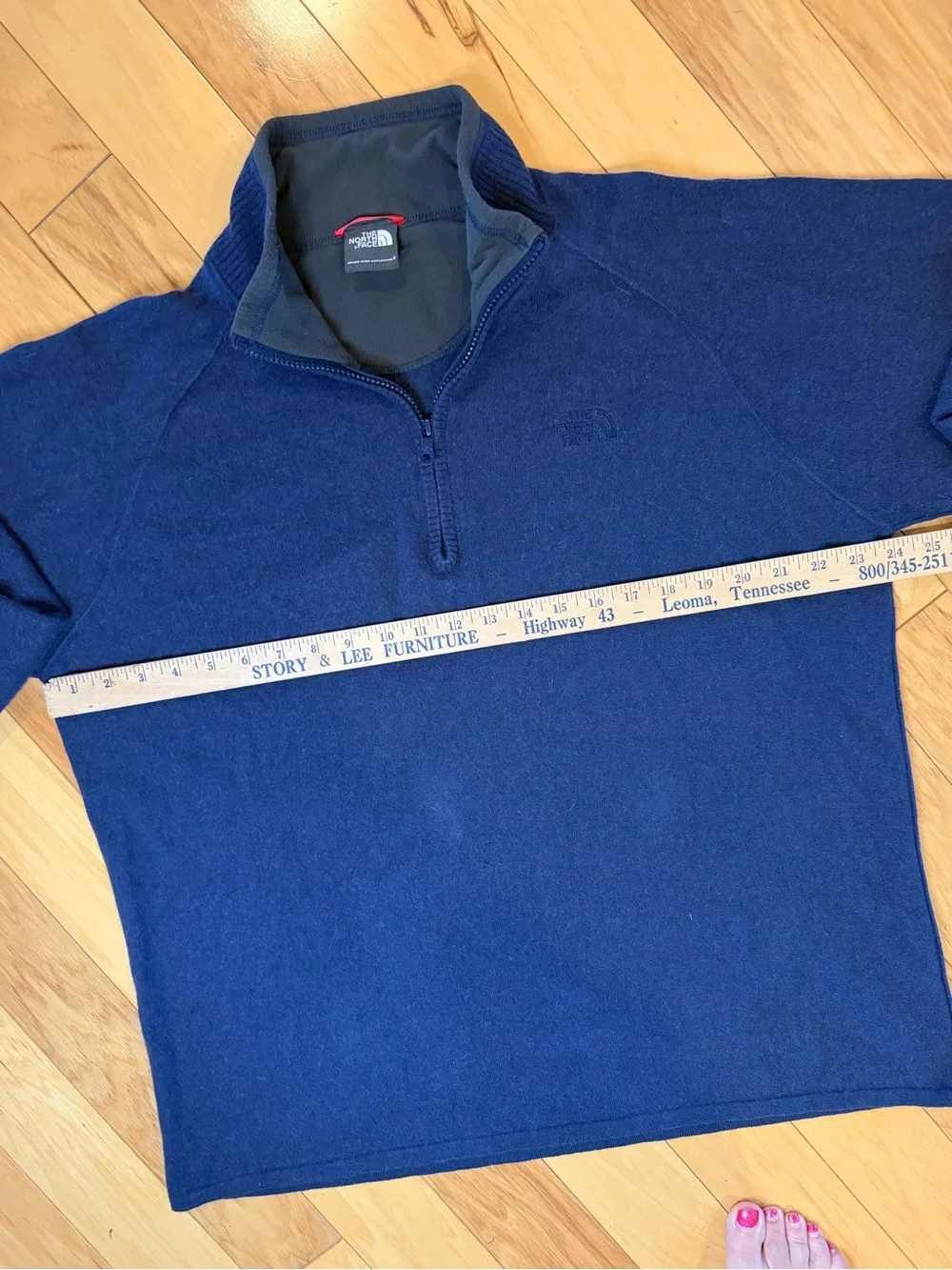The North Face Navy 1/4 Zip Sweater Fleece Pullover Mens Sz L Relaxed Fit No Tag